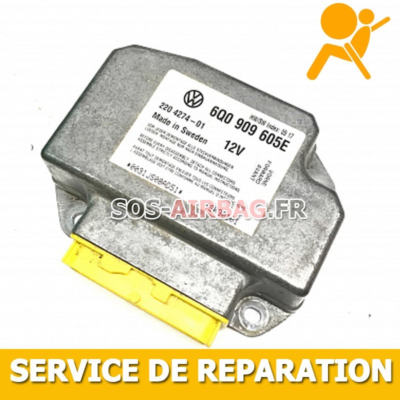 Réparation Calculateur D'airbag New Beetle 6Q0 909 605 AF 6Q090960AF défaut 00003 - Module de contrôle 014 - Défectueux