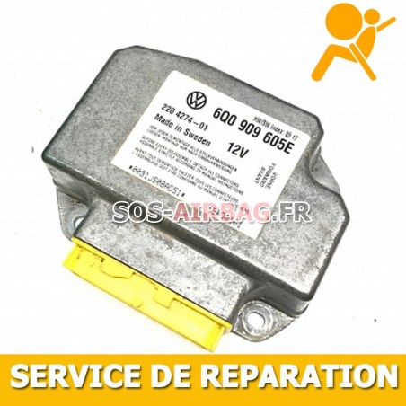 Réparation Calculateur D'airbag New Beetle 6Q0 909 605 AF 6Q090960AF défaut 00003 - Module de contrôle 014 - Défectueux