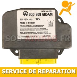 Réparation Calculateur D'airbag New Beetle 6Q0 909 605 AM 6Q0909605AM défaut 00003 - Module de contrôle 014 - Défectueux
