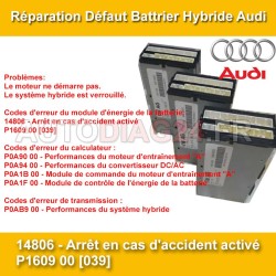 Réparation Batterie Hybride 266V MHEV Audi S8 code défaut 14806 P1609