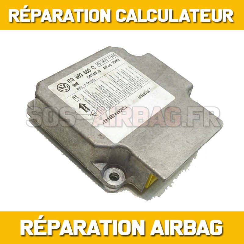 Réparation Calculateur Airbag 1T0  909 605 C 1T0909605C 5WK43518 TOURAN Code erreur 00003